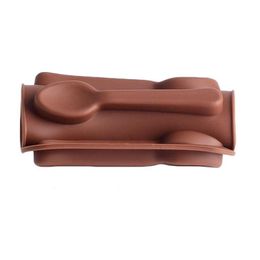 Formy do pieczenia nietknięte Sile DIY Dekoracja ciasta 6 otwory łyżka łyżka kształt czekoladowy lód mod 3D Candy formy LX4050 DOLD DHSK9