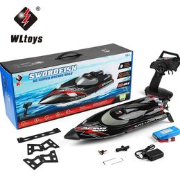 WLtoys WL916 RC Boat 2.4Ghz 55KM/H Brushless High Speed Racing Boat Model Remote Control Speedboat Children RC Toys 240516