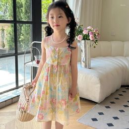 Girl Dresses Girls Sweet Floral Print Dress Summer Kids CCozy Cotton Sleeveless Slip Children Fashion Boho For Toddler Clothing