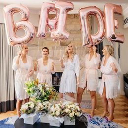 Party Decoration 32Inch Bride To Be Balloon Big Rose Gold Silver Letters Foil Ballon Wedding Decorations Bridal Shower Bachelor Supplies
