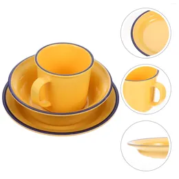 Dinnerware Sets Espresso Cup Dish Set Bowl Plate Kit Home Melamine Coffee Tea Mug Decorative Kitchen Gadgets Retro