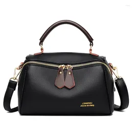 Shoulder Bags Luxury Boston Bag Soft Leather For Women 2024 Casual Female Crossbody Designer High Quality Brand Hadnbags