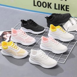 Fitness Shoes Women's Sneakers Mesh Breathable Non-Slipper Light Weight Outdoor Travel Walking Running Small White