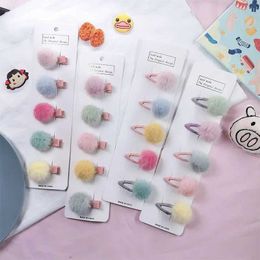 Hair Accessories 5 cute baby hair candy colored fluffy mini buckets suitable for little girls baby hair and childrens headwear accessories WX