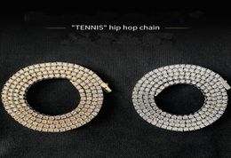 3mm Tennis Chains Sliver Link Chain Hip Hop Jewellery Necklace Iced Out Diamond Bling Gold Tennis7050564