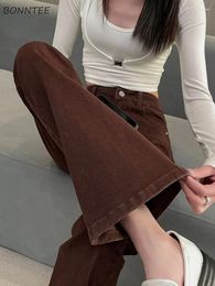Women's Jeans Women Brown Flare High Waist Arrival Skinny All-match Clothing Streetwear Aesthetic Mujer Casual Vaqueros 90's Vintage