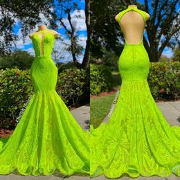 2023 Red Sheer See Through Backless Mermaid Prom Dresses Plus Size Lace Tulle Custom Made Evening Gowns Formals GJ0318 279P