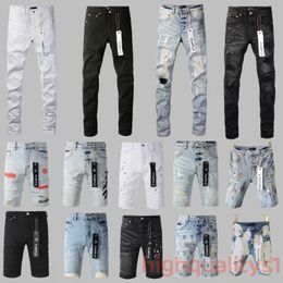 Purple Brand Jeans Mens Jeans Shorts Designer Black Skinny Stickers Light Wash Ripped Motorcycle Rock Revival Joggers True