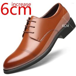 Dress Shoes Men Elevator Height Increasing 6CM Invisible Insole For Daily Men's Heighten Increased Wedding Man