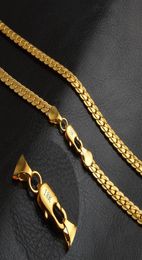20inch Luxury Fashion Figaro Link Chain Necklace Women Mens Jewellery 18K Real Gold Plated Hiphop Chain Necklaces whole259l2169940
