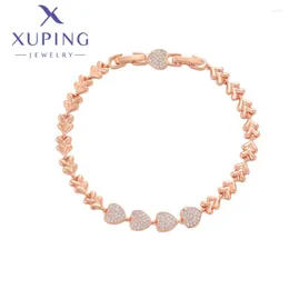 Link Bracelets Xuping Jewelry Simple Fashion Elegant Style Women's Rose Gold Color Schoolgirl Christmas Birthday Gifts X000832566