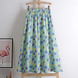 Skirts Floral Printed Polka Dot Long Skirt Chiffon Women 2024 Summer Casual Loose Beach Bohoparty Sexy Party Maxi