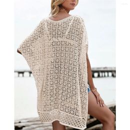 - XL Sheer See Through Hollow-Out Crochet Tunic Beach Cover Up Cover-ups Dress Wear Beachwear Female Women K2973