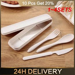 Dinnerware Sets 1-4SETS Straw Kitchen Easy To Clean Tableware Concise Spoon Set Light Gravity Cross Smooth Knife Accessories Small Volume