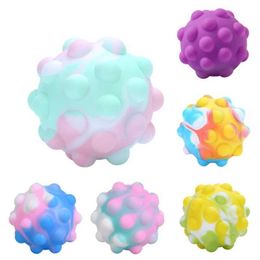 Decompression Toy Rainbow Pop Ball Pushing Bubble Anti Pressure Reducing Toy Squeezing 3D Elastic Ball Pressure Reducing Sensor Toy Childrens Gift WX