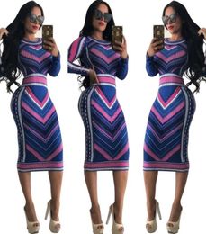 FashionWomen Designer Dress Stretch Party Dresses Floral Print Skinny Club Wear Gorgeous Vestidos Luxury Maxi Bandage Bodycon Dre2102323