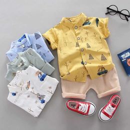 Clothing Sets Fashion Baby Boys Suit Summer Casual Clothes Set Top Shorts 2PCS Baby Clothing Set For Boys Infant Suits Kids Clothes Y240515