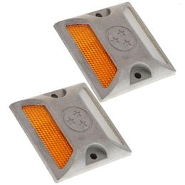 Garden Decorations 2 Pcs Road Safety Sign Car Nessecities Pavement Reflector Emergency Cast Aluminium Driveway Marker Stud Markers Reflective