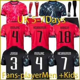 24 New South Korea Football Soccer Jersey HEUNG-MIN SON Red Black Fan KANG IN LEE National Team 2024 Shirt Men Kids Kit Set 2025 Home Away Men Uniform Korea Player