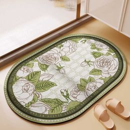 Carpets Bathroom floor mat toilet anti slip bathroom entrance step absorbent diatomaceous mud quick drying easy to clean carpet H240517