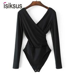 Women's Jumpsuits Rompers Isiksus Black Summer Sexy Tight Fit Womens Long Slave Backless White V-neck Short jumpsuit Open Tight Fit Y240515