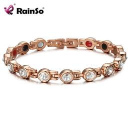 Rainso Magnetic Crystal Bracelets Bangles Rhinestone Jewellery Women Accessories Healthy Bio Energy Hologram Germanium Bracelets J5241448