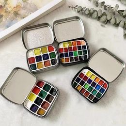 Storage Bottles Portable Empty Watercolor Tin Box 12/24 Grids Mini Paint Palette Travel Painting Tray Art Supplies