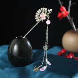 Hair Clips Retro Chinese Style Tassels Stick Hairpin Fork Butterfly Plum Bossom Flower Fan Female Headdress Party Gift Decor