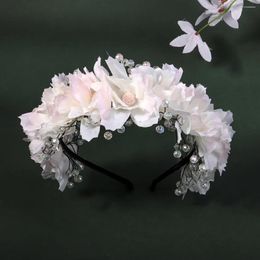 Hair Clips Flower Bride Wedding Hairband Bridal Accessories Headpieces Garland Rhinestone Headband For Women And Girls