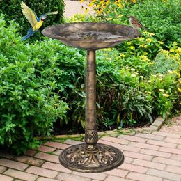 Other Bird Supplies 28" Pedestal Bath Feeder Outdoor Garden Yard Decor Freestanding Bronze
