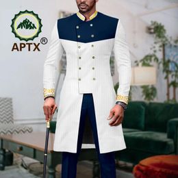 Ethnic Clothing African Clothes For Men Suit 2 Piece Outfits Dashiki Jacket Pants Traditional Wedding Slim Fit Coat Bazin Riche Attire