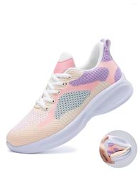 Casual Shoes Women's Mesh Lightweight Breathable Thick Sole Heightened Wear-resistant Non-slip Sports Fitness Running