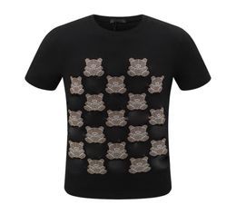 designer Skull crystal mens Tshirt Summer Tees Basic Solid print letter Bear Skateboard Casual Punk tops Tee Shirts Fashion luxur8048244