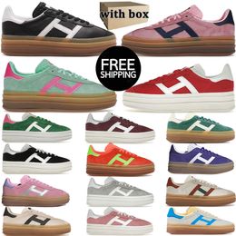 Free shipping With Box Bold designer woman shoes Thick soled casual Pink Glow Gum Velvet Womens Trainers og Vegan Cream Collegiate Green Jogging Sports Sneakers
