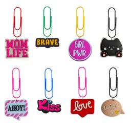 Charms Cartoon Text Paper Clips Bk Bookmarks For Nurse Cute Bookmark Colorf Office Supplies Gifts Teacher Book Markers Paperclips Pagi Otby4