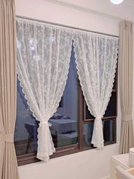 Window Treatments# Floral Lace Sheer Rod Pocket Curtain Panel Y240517