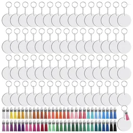 Hooks 240 Pieces Sublimation Blanks Keychain Set Round Key Rings Ornament Heat Transfer Tassels