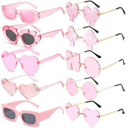 Lovely Pink Heart Square Sunglasses Jelly Colour Sun Glasses UV400 Protection Shades Summer Party Decoration Women Eyewear L2405