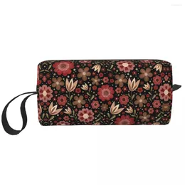 Cosmetic Bags Summer Floral Pattern Makeup Bag Organizer Storage Dopp Kit Toiletry For Women Beauty Travel Pencil Case