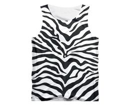 Plus Size 5XL Summer Tank Tops Men Gyms Vest Athletic 3D Texture Zebra Stripe Leopard Print Sleeveless Shirt Custom Clothing1569857