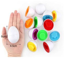 Other Toys 6 Montessori Smart Eggs 3D Puzzle Toys for Children Learning Education Mathematics Toys for Children Colour and Shape Recognition M