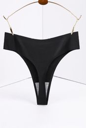 New 4XL Large Size Ice Silk Seamless Women G-string Low Waist Solid Lady Thongs Ps Size T-back Underwear Smooth Female Panties12133825