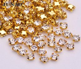 SS12 Sewing Clear Crystals Claw Rhinestones Flatback Glass Stones Sew On Strass Crystal For Clothes Dress Crafts 1440pcs7321032