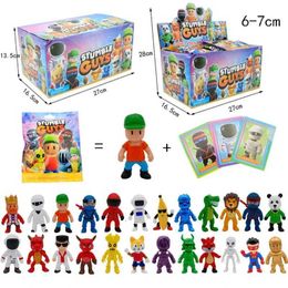 Other Toys 24pcs Stumble Fall Guys Action Figures Toy Game Character Card PVC Model Kawaii Anime Series Doll Childrens Gift