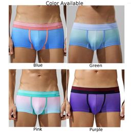 Underpants Mens Sexy Stretch Shorts Trunks U Convex Pouch Boxer Briefs Soft Breathable Underwear Low Waist Panties Solid Thin Lingerie Male