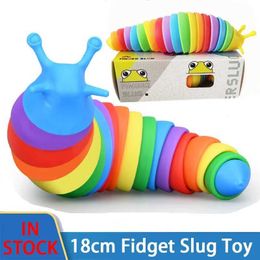 Decompression Toy 18cm Fidget Slug Pressure Reducing Toy Cute Caterpillar shaped Pressure Reducing Device Office Desk Toy Sensor Toy Children and Adults WX