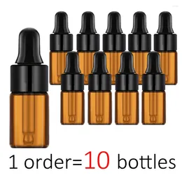Storage Bottles 10pcs Travel 3ml Cosmetics Amber Dropper Glass Cute Essential Oil With Eye For Perfume