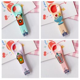 Callus Shavers Milk Tea Cartoon Nail Clippers Stainless Steel Durability Strong Suit For Children Childrens Fingernail Men Drop Delive Otmil