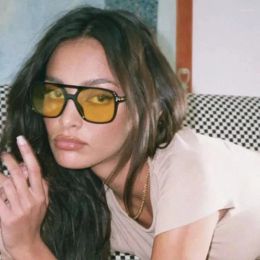 Sunglasses Sunglasses Vintage Oversized Square Woman Retro Brand Mirror Sun Glasses Female Black Yellow Candy Colour Feminino