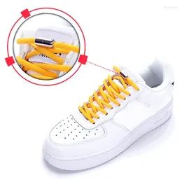 Shoe Parts 1 Pair Round Metal Lock Elastic Shoelace No Tie Shoelaces Shoes Accessories Suitable For All Kinds Of Lazy Laces